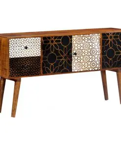 vidaXL Sideboard with Printed Pattern 130x30x70 cm Solid Mango Wood