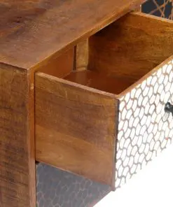 vidaXL Sideboard with Printed Pattern 130x30x70 cm Solid Mango Wood
