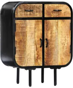 vidaXL Sideboard 60x30x75 cm Solid Mango Wood and Iron