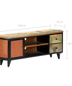 vidaXL TV Cabinet 120x30x45 cm Solid Reclaimed Wood