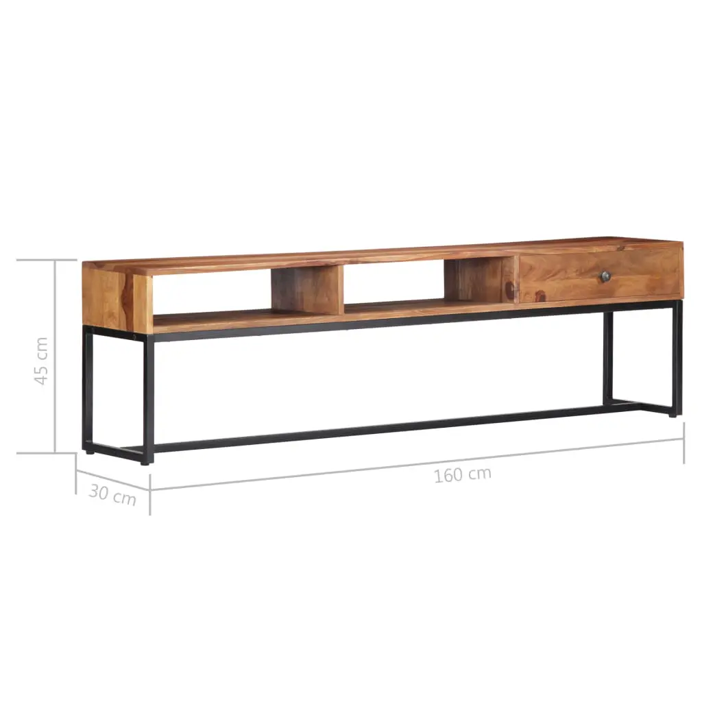 vidaXL TV Cabinet 160x30x45 cm Solid Sheesham Wood