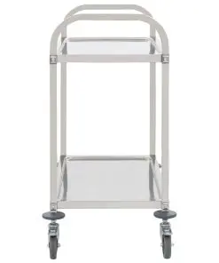 vidaXL 2-Tier Kitchen Trolley 107x55x90 cm Stainless Steel