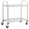 vidaXL 2-Tier Kitchen Trolley 87x45x83.5 cm Stainless Steel vidaXL 2-Tier Kitchen Trolley 87x45x83.5 cm Stainless Steel
