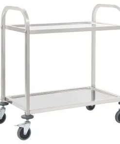 vidaXL 2-Tier Kitchen Trolley 87x45x83.5 cm Stainless Steel