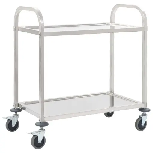 vidaXL 2-Tier Kitchen Trolley 87x45x83.5 cm Stainless Steel