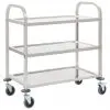 vidaXL 3-Tier Kitchen Trolley 87x45x83.5 cm Stainless Steel