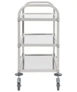 vidaXL 3-Tier Kitchen Trolley 87x45x83.5 cm Stainless Steel