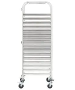 vidaXL Kitchen Trolley for 16 Trays 65.5×48.5×165 cm Stainless Steel