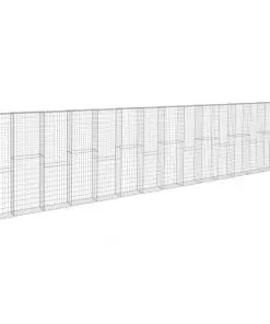 vidaXL Gabion Wall with Covers Galvanised Steel 900x50x200 cm
