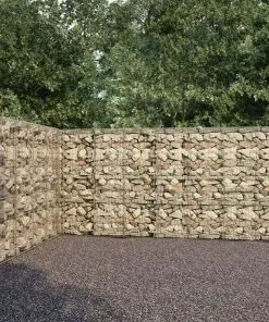 vidaXL Gabion Wall with Covers Galvanised Steel 900x50x200 cm