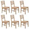 vidaXL Dining Chairs 6 pcs Solid Acacia Wood