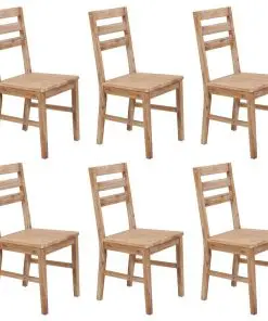 vidaXL Dining Chairs 6 pcs Solid Acacia Wood