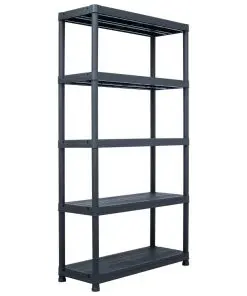 vidaXL Storage Shelf Racks 2 pcs Black 250 kg 80x40x180 cm Plastic