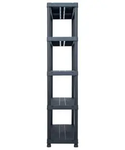 vidaXL Storage Shelf Racks 2 pcs Black 250 kg 80x40x180 cm Plastic