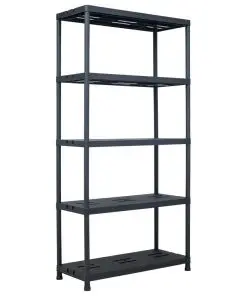 vidaXL Storage Shelf Racks 2 pcs Black 260 kg 90x40x180 cm Plastic