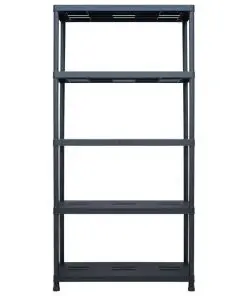 vidaXL Storage Shelf Racks 2 pcs Black 260 kg 90x40x180 cm Plastic