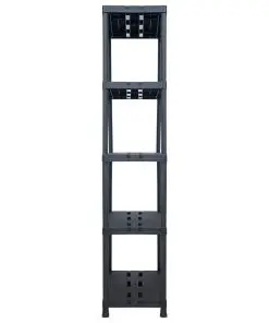 vidaXL Storage Shelf Racks 2 pcs Black 260 kg 90x40x180 cm Plastic