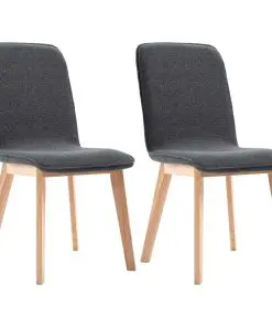 vidaXL Dining Chairs 2 pcs Grey Fabric