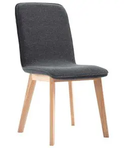 vidaXL Dining Chairs 2 pcs Grey Fabric