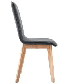vidaXL Dining Chairs 2 pcs Grey Fabric