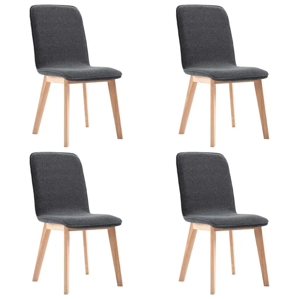 vidaXL Dining Chairs 4 pcs Grey Fabric