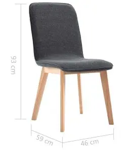 vidaXL Dining Chairs 4 pcs Grey Fabric