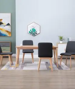 vidaXL Dining Chairs 4 pcs Grey Fabric