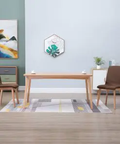 vidaXL Dining Chairs 2 pcs Brown Fabric