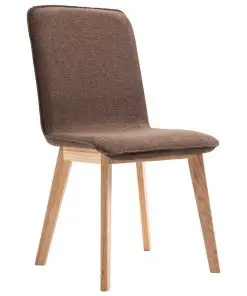 vidaXL Dining Chairs 4 pcs Brown Fabric