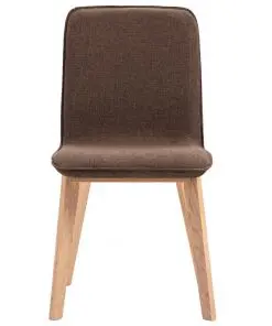 vidaXL Dining Chairs 4 pcs Brown Fabric