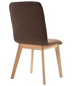vidaXL Dining Chairs 4 pcs Brown Fabric