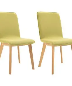 vidaXL Dining Chairs 2 pcs Green Fabric