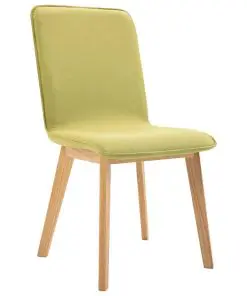 vidaXL Dining Chairs 2 pcs Green Fabric