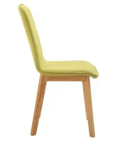 vidaXL Dining Chairs 2 pcs Green Fabric