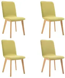 vidaXL Dining Chairs 4 pcs Green Fabric