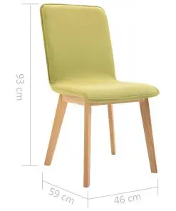 vidaXL Dining Chairs 4 pcs Green Fabric