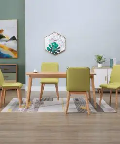 vidaXL Dining Chairs 4 pcs Green Fabric