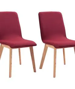 vidaXL Dining Chairs 2 pcs Red Fabric