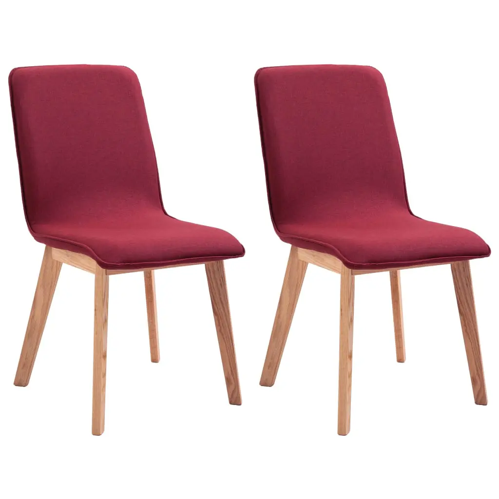 vidaXL Dining Chairs 2 pcs Red Fabric