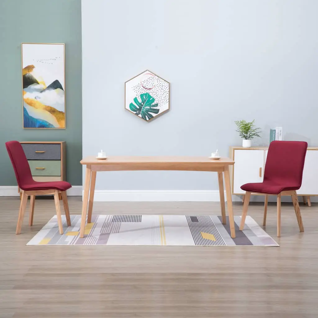 vidaXL Dining Chairs 2 pcs Red Fabric