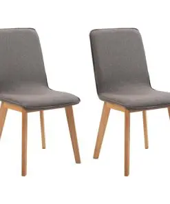 vidaXL Dining Chairs 2 pcs Taupe Fabric