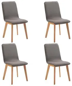 vidaXL Dining Chairs 4 pcs Taupe Fabric