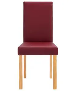 vidaXL Dining Chairs 2 pcs Red Faux Leather