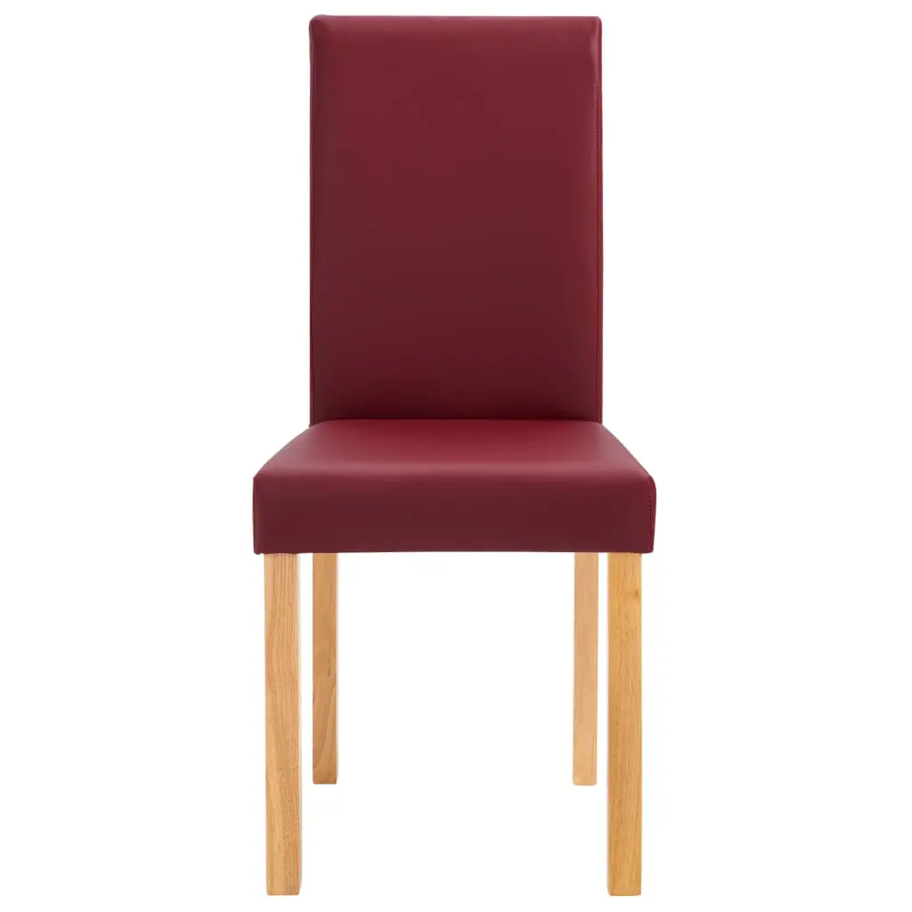 vidaXL Dining Chairs 2 pcs Red Faux Leather