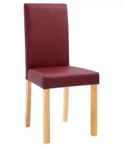 vidaXL Dining Chairs 2 pcs Red Faux Leather
