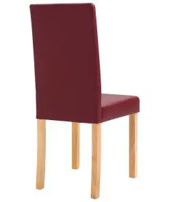 vidaXL Dining Chairs 2 pcs Red Faux Leather