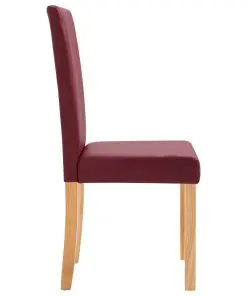 vidaXL Dining Chairs 2 pcs Red Faux Leather