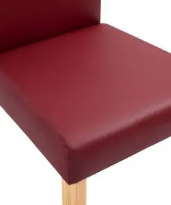 vidaXL Dining Chairs 2 pcs Red Faux Leather