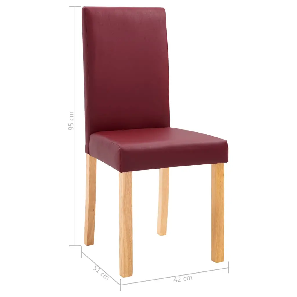 vidaXL Dining Chairs 2 pcs Red Faux Leather
