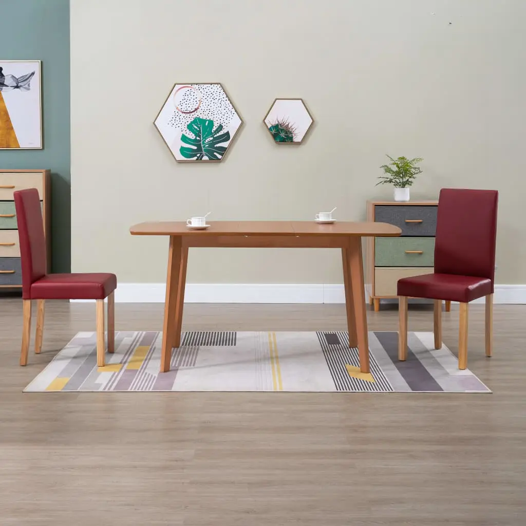 vidaXL Dining Chairs 2 pcs Red Faux Leather